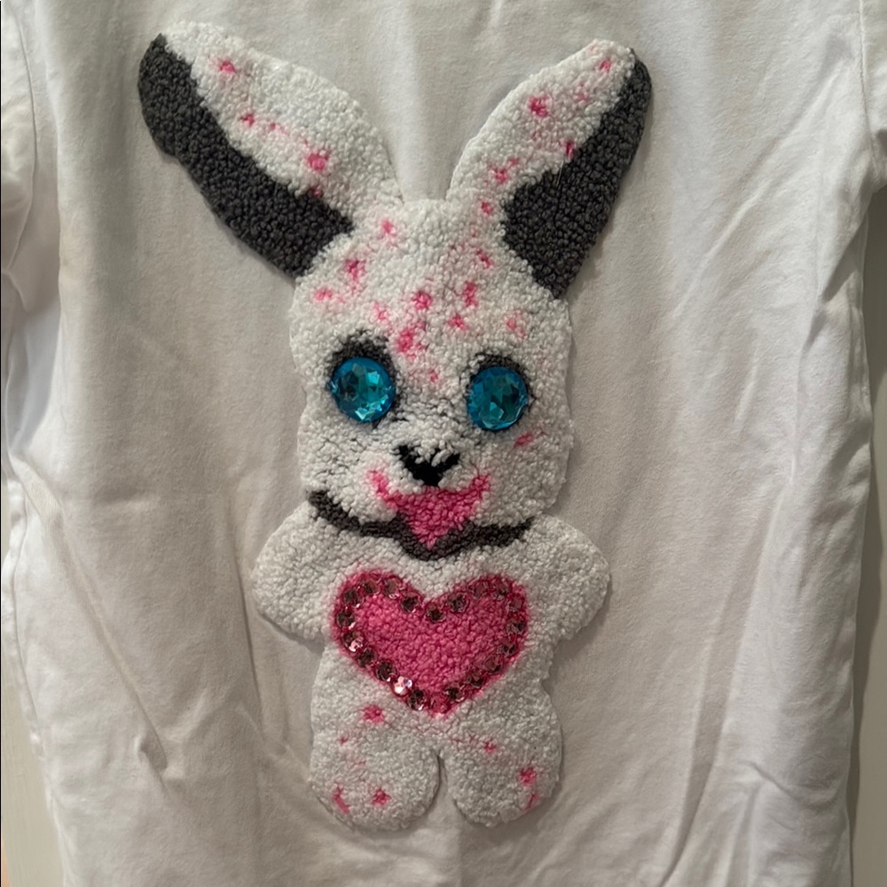 Lola and The Boys White T-Shirt with Bunny Design - Picture 3 of 3
